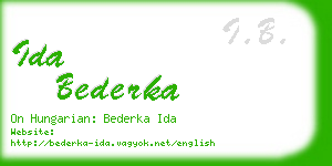 ida bederka business card